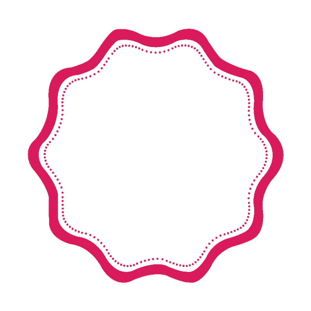 Revolving Wavy Scalloped Border Badge